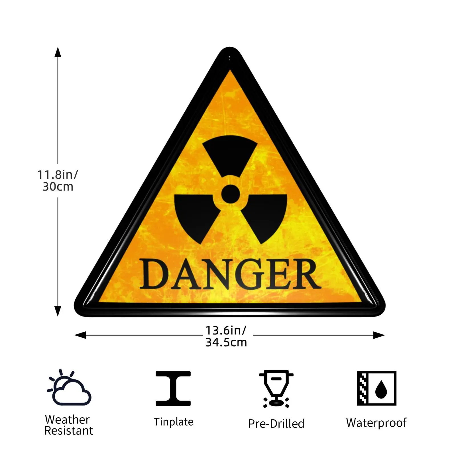 Warning Danger, Aliens, No Smoking, High Pressure Danger, Radiation Metal Tin Symbol Triangle Metal Sign For Outdoors Wall Decor