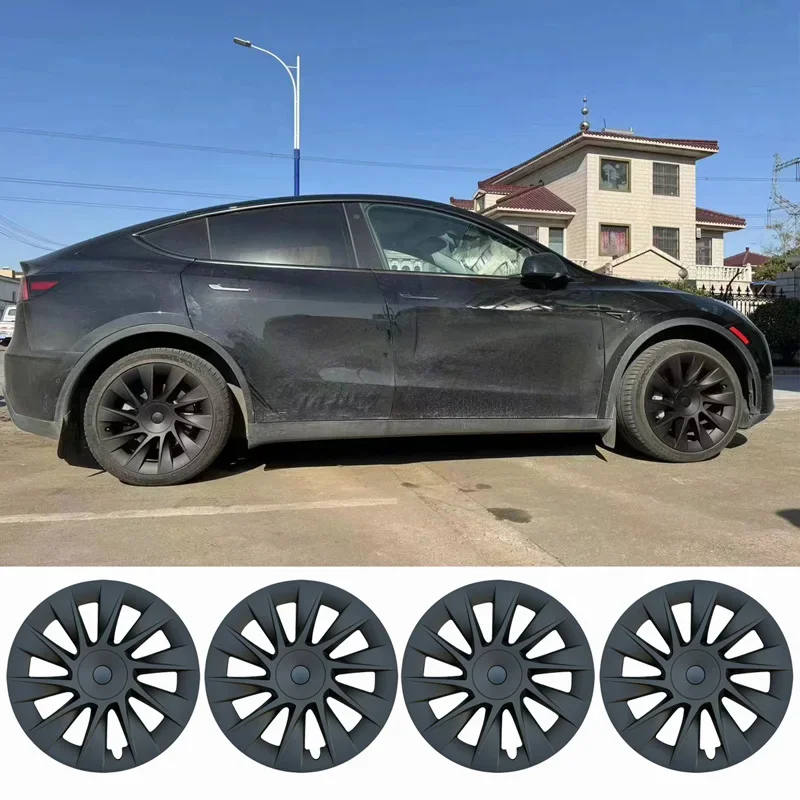 4PCS Car Hub Cap Performance Replacement  for Tesla Model Y 20 Inch Wheel Cap Automobile Hubcap Full Cover Accessories 2022 2023