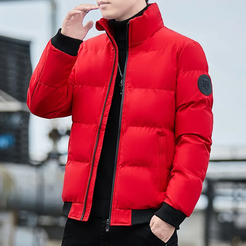 2022 inverno nova meia-idade e jovem espessamento quente oversized gola masculina algodão acolchoado jaqueta