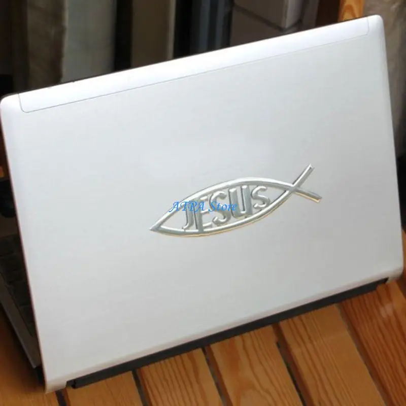

U13C Computer Car Styling Stickers Jesus Fish Badge Decors Waterproof Decals