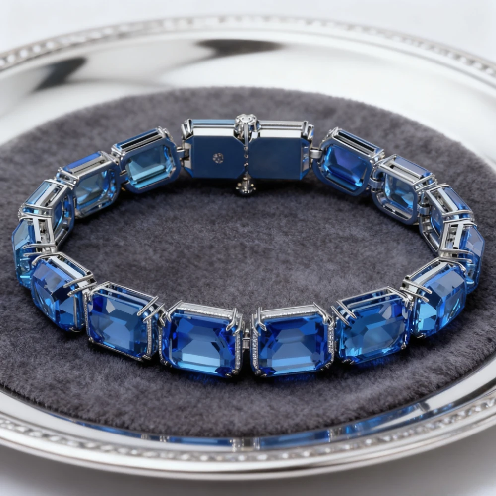

Premium Jewelry New Deep Nail Rod Technology Colored Layer Precious Stone Bracelet - Gradient Cutting Luxury Jewelry