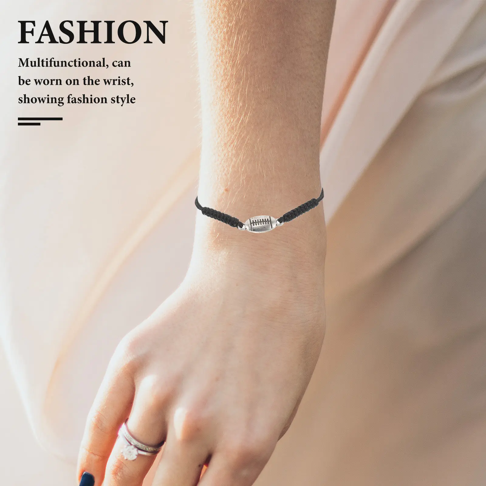 Braided Sports Alloy Bracelet Adjustable Baseball Soccer Basketball Volleyball Friendship Sports Accessory Wristband Unisex