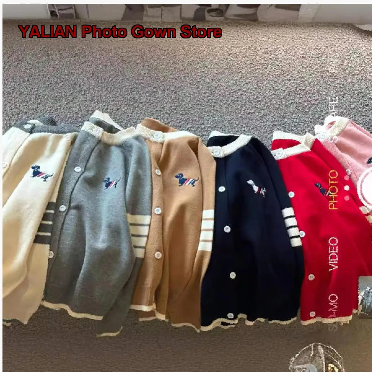 Kids 2026 Spring Boys Girls Knit Puppy Parent-Child Set Sweater Baby Boy Coat