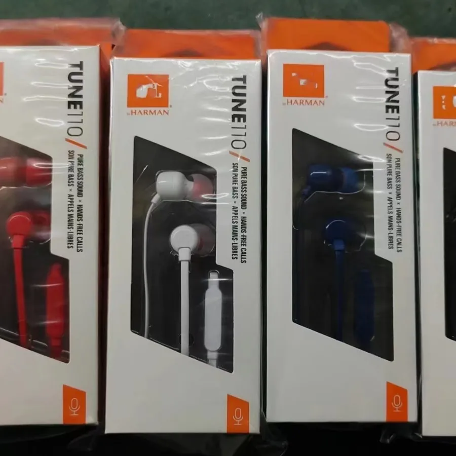 

2025 new sports wired control with microphone in ear heavy bass T110 wired control phone music call ear