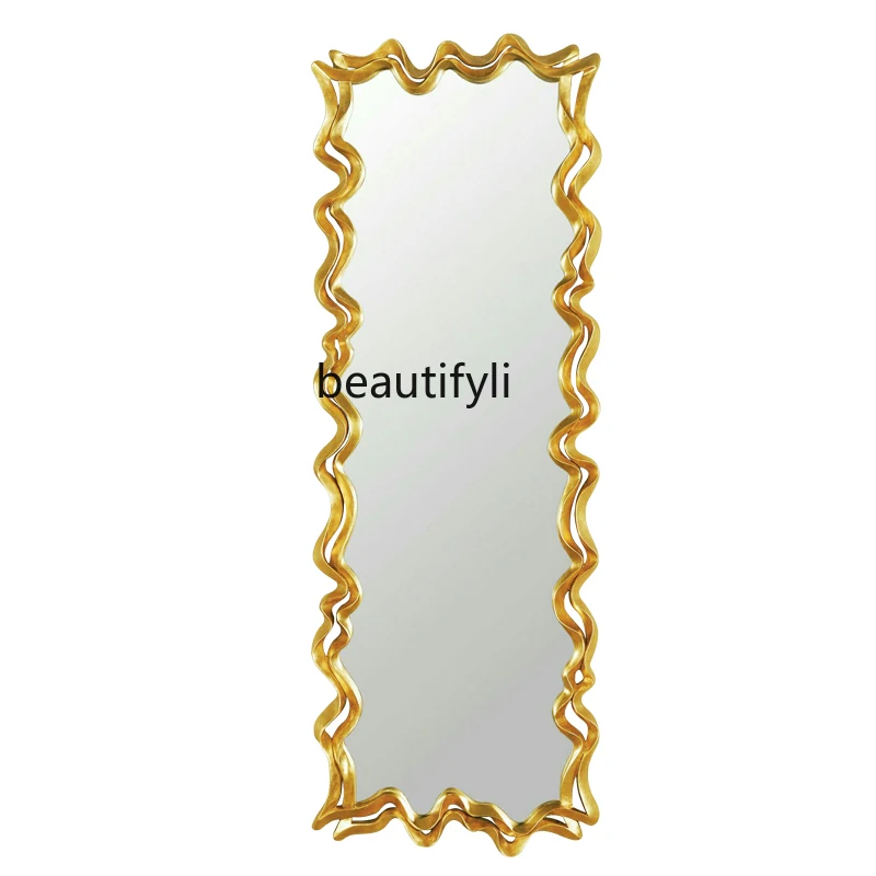 

Special-Shaped Full-Length Mirror Wall-Mounted Wave Pattern Design Sense Dressing Mirror Size