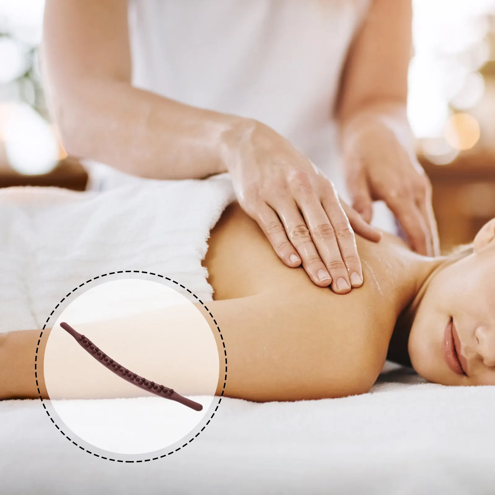 

Пластиковый массажный ролик с 35 шариками для Гуаша, ручной массажер для спины и всего тела, инструмент для расслабляющей терапии