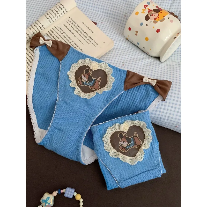 Cute Dog Design Women's Underwear Panties Anti-Catch Hip Breathable Comfortable Mid-Waist Cotton Lined Summer New