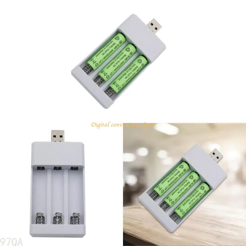 

97QA 3 Полезок аккумуляторного зарядного устройства USB -зарядное устройство для Universal AA/AAA