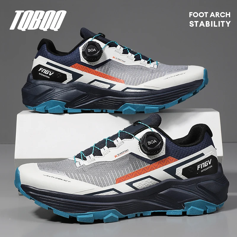 

Men's Running Shoes with Rotating Buckle Breathable Mesh Outdoor Off Shoes Road Gym Workout Casual Waterproof