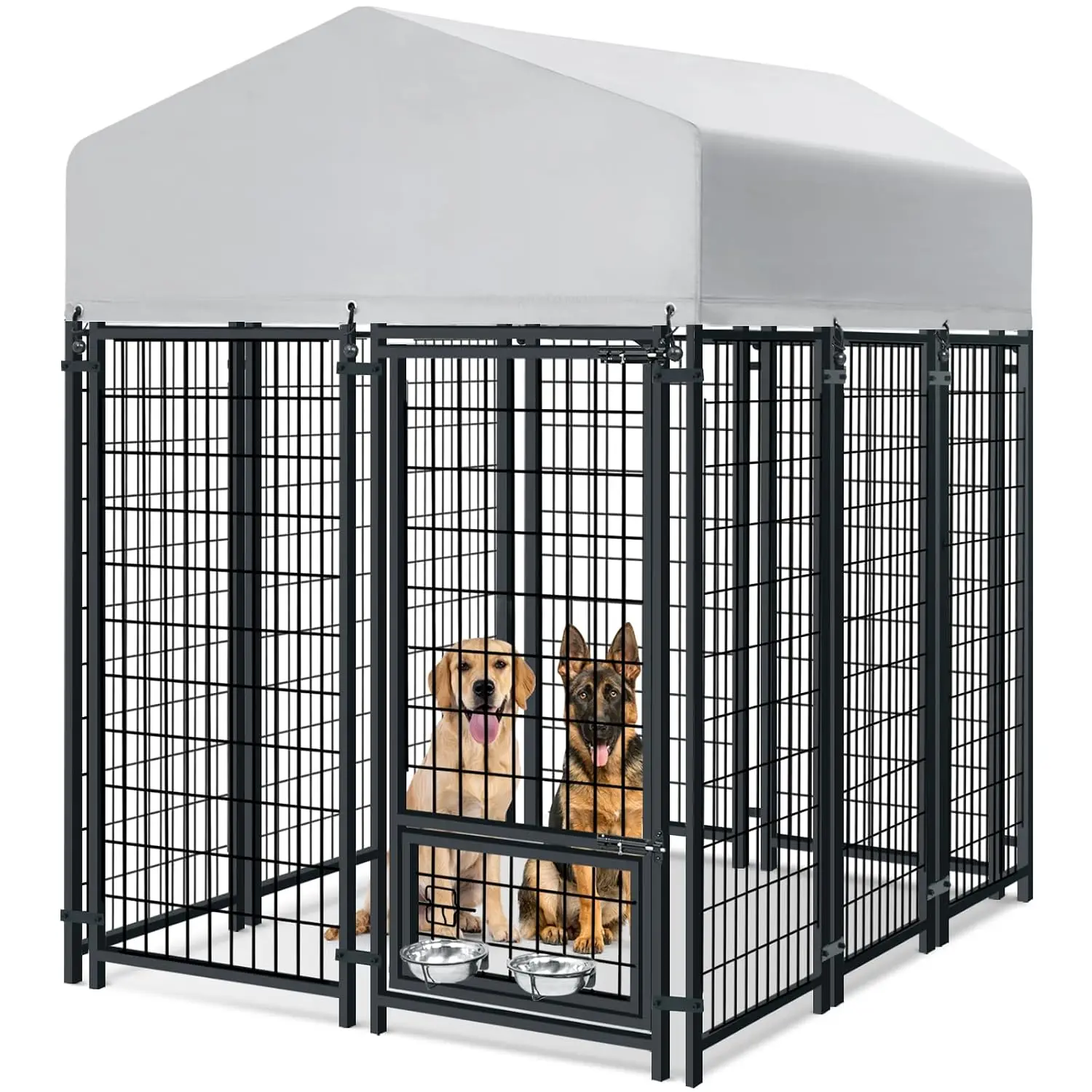 6x4x6 FT Outdoor Dog Kennel Large Dogs Silver Roof, Customized