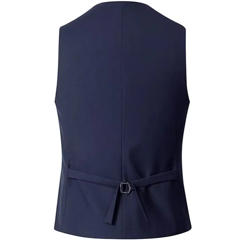 M-7XL Herren Anzugweste Lässige Ärmellose Formelle Business-Jacke Bräutigam-Weste – Detail 5