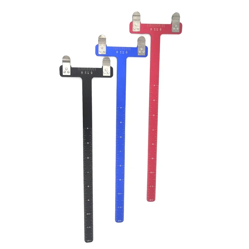 1pc 5 colori tiro con l\'arco T righello T-quadrato punta rapida su legatura punti Nock ricurvo composto arco lungo misurazioni accessori