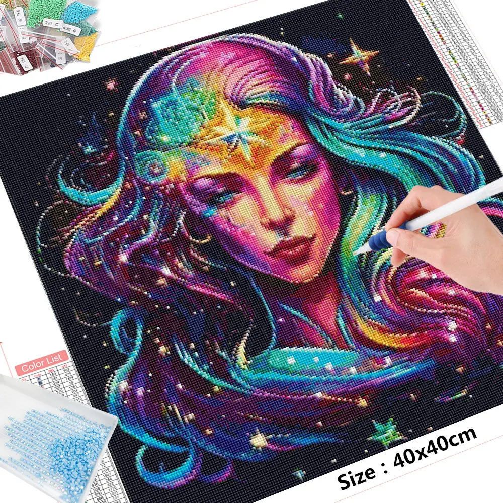 HUACAN Cartoon Diamond Painting Horoscope Full Square Round Mosaic Colorful Decorative Paintings New Arrivals