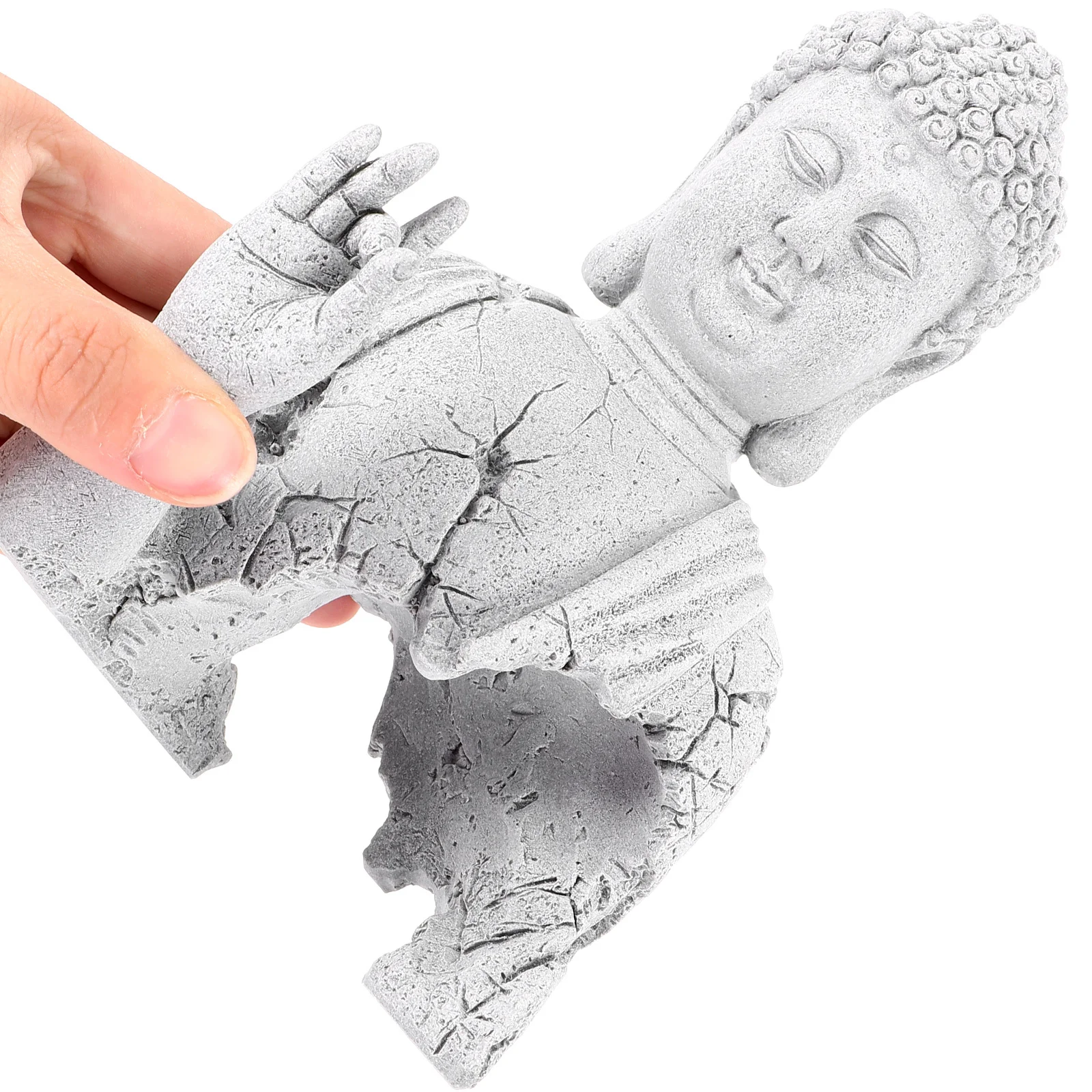 

Decorative Buddha Statue Aquarium Decor Fish Tank Adornment Creative Design Unique Home Decoration Bright Appearance