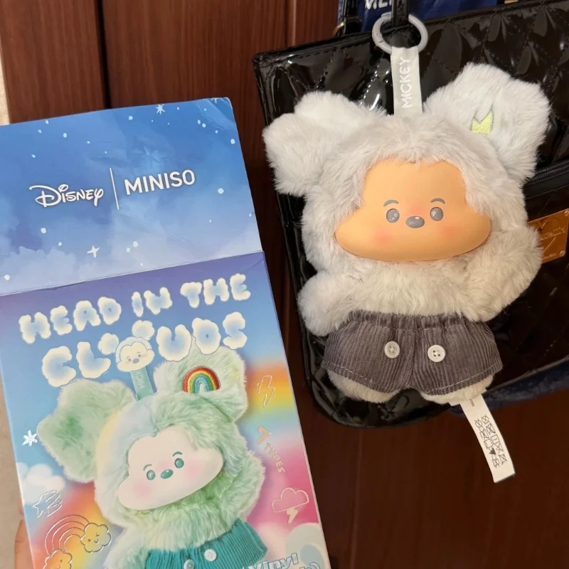 정품 미키 헤드 인 더 클라우즈 시리즈 블라인드 박스 장난감 비닐 페이스 백 펜던트 인형 수집용 미스터리 박스 어린이 크리스마스 선물