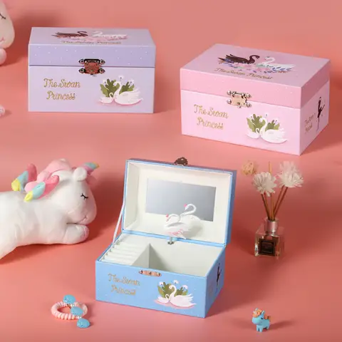 음악 쥬얼리 보관함, 회전 종이 시계 뮤직박스, 귀여운 어린 소녀 공주 생일 선물, 어린이 오나네임