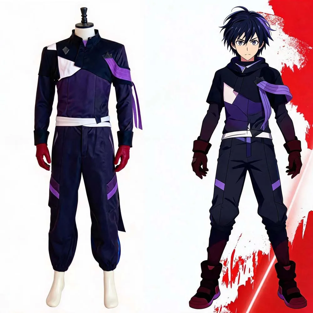 Anime SAO Kirito Kirigaya Kazuto Cosplay Costumes Theatrical Version Uniform Halloween Carnival Party Outfit For Men