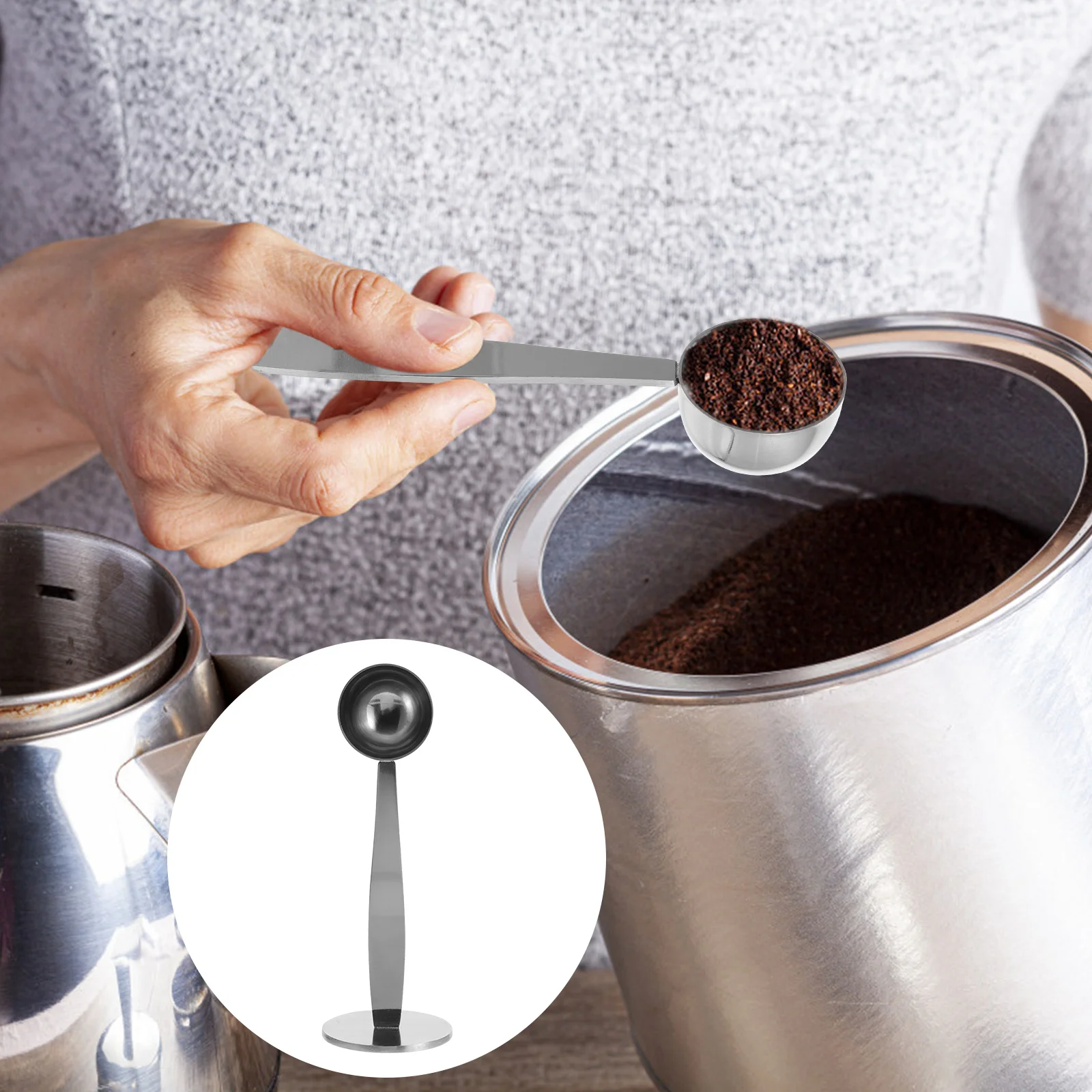 2 Pcs Coffee Tamper Tampers Spoon Double Espresso Stainless Spoons Steel Accessories Machine
