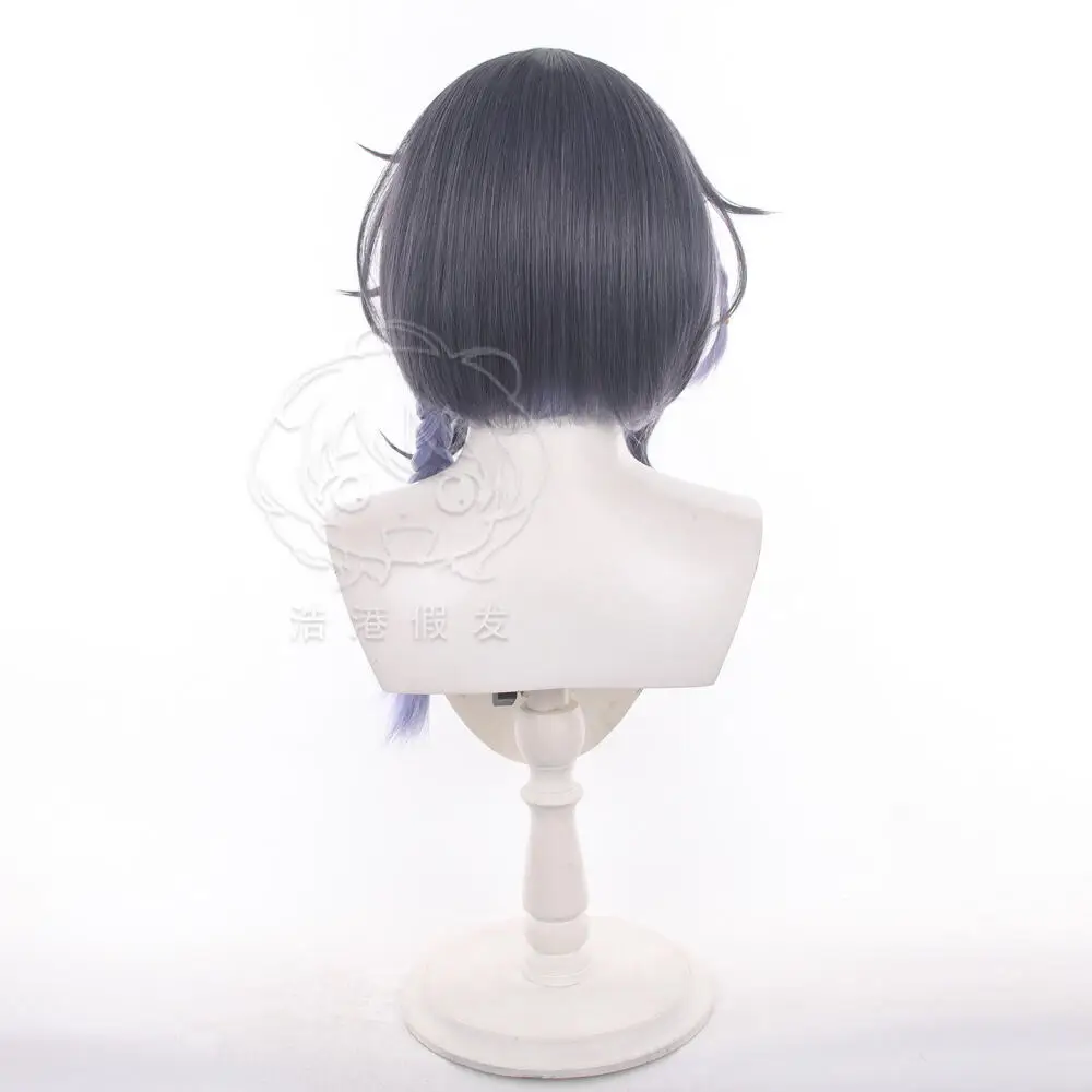 60cm Game Arknights Eureka U-Official Cosplay Wig Short Braided Highlighted Synthetic Hair Halloween Simulation Scalp Anime Wig