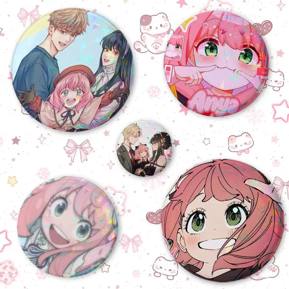 SPY X FAMILY Cute Cool Round Pin Badge Set For Anime Game Music Cartoon Fans Backpack Denim Jacket Hat Decoration