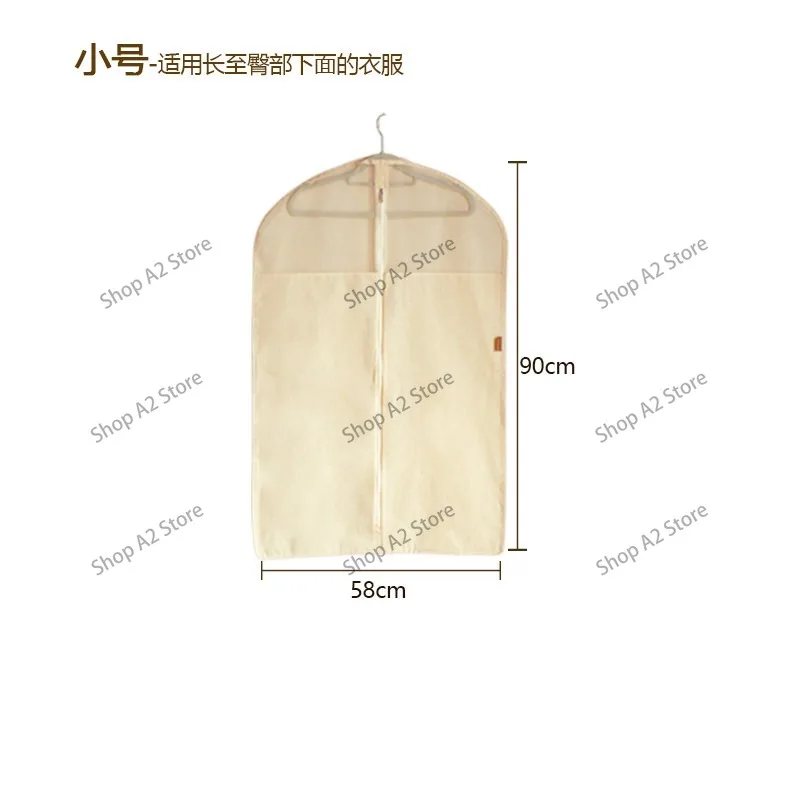 Cotton Linen Clothes Dust Cover Thickened Visible Garment Bag Cover Dust-proof Breathable Suit Coat Dress Cover Men