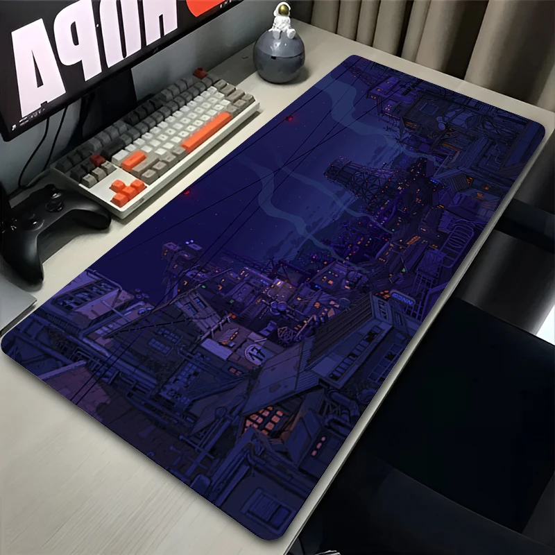 Alfombrilla de ratón Dark Castle XXL para PC, accesorios para juegos, alfombrilla para ordenador portátil, Anime, teclado, alfombra, Luna, nubes, paisaje, alfombrilla de escritorio