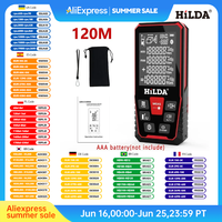 HILDA Laser Distance 50M/100M/120M Rangefinder Profesional Meter Laser Range Finder Ruler Test Tool