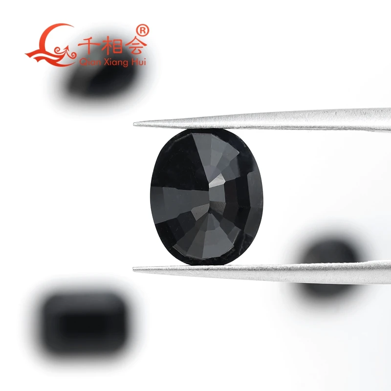 0.8ct-5.6ct GRC معتمد من الياقوت الأسود الطبيعي شكل بيضاوي قطع الماس أحجار كريمة مفكوكة لتزيين المجوهرات والهدايا