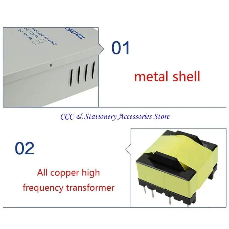 

Q1JC Power Supply Control for DC 12V 5A for Building Intercom Camera Door Access Syst