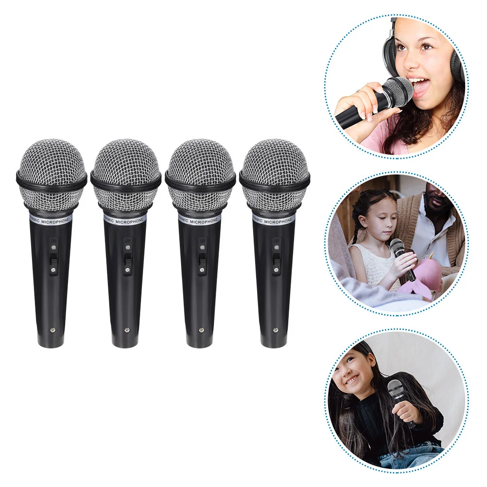 

4 Pcs Simulation Microphone Children's Echo Supply Interactive Kids Interesting Toy Funny Wireless Artificial