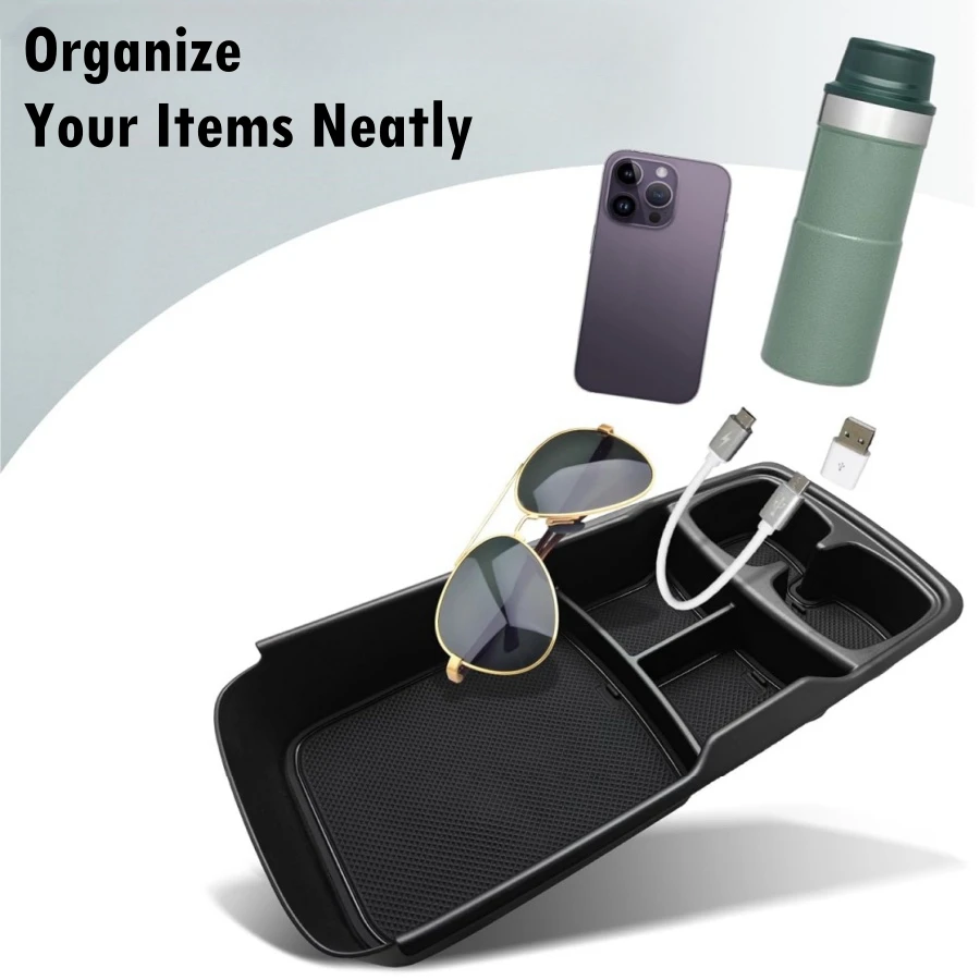 Untere Mittelkonsole Organizer Fach für Kia EV6 2023 2024 Armlehne Aufbewahrungsbox Getränkehalter ABS-Material Innenzubehör – Detail 4