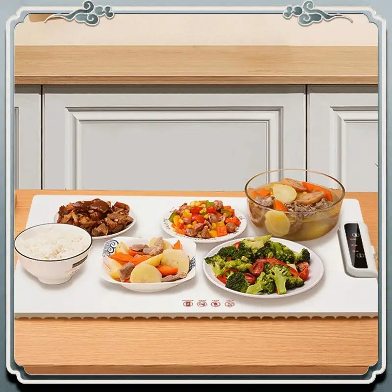 

Durable Electric Heating Tray With Adjustable Temperature Folding Warming Placemat Silicone Fast Heating For Family
