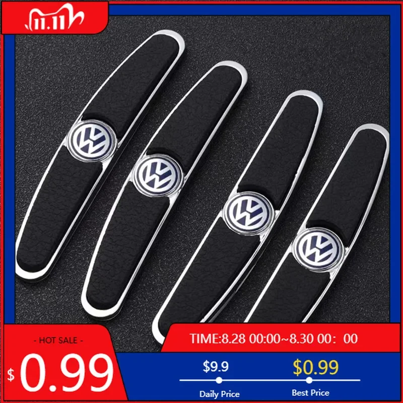 

Hub Caps 4pcs Rubber Bumper Strip Car Door Anti-Collision Emblem Sticker for VW Volkswagen Golf Polo Passat Touran Accessories