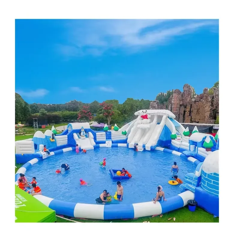 Giant Inflatable Water Park Combo Portable Kids Slide and Pool Set for Resorts and Scenic Spots Commercial Grade Fun