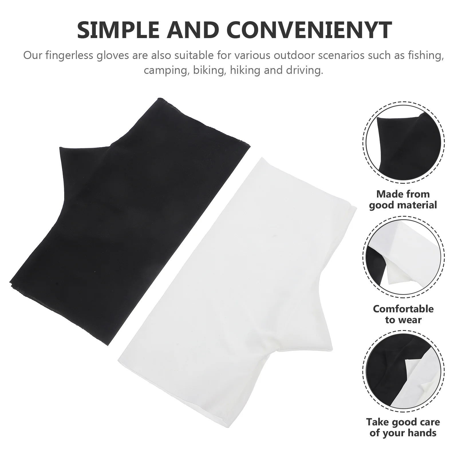 

2Pairs Uv Protection Gloves Nail Art Anti-Uv Manicure Protective Durable Comfortable Outdoor Activities Fishing Camping