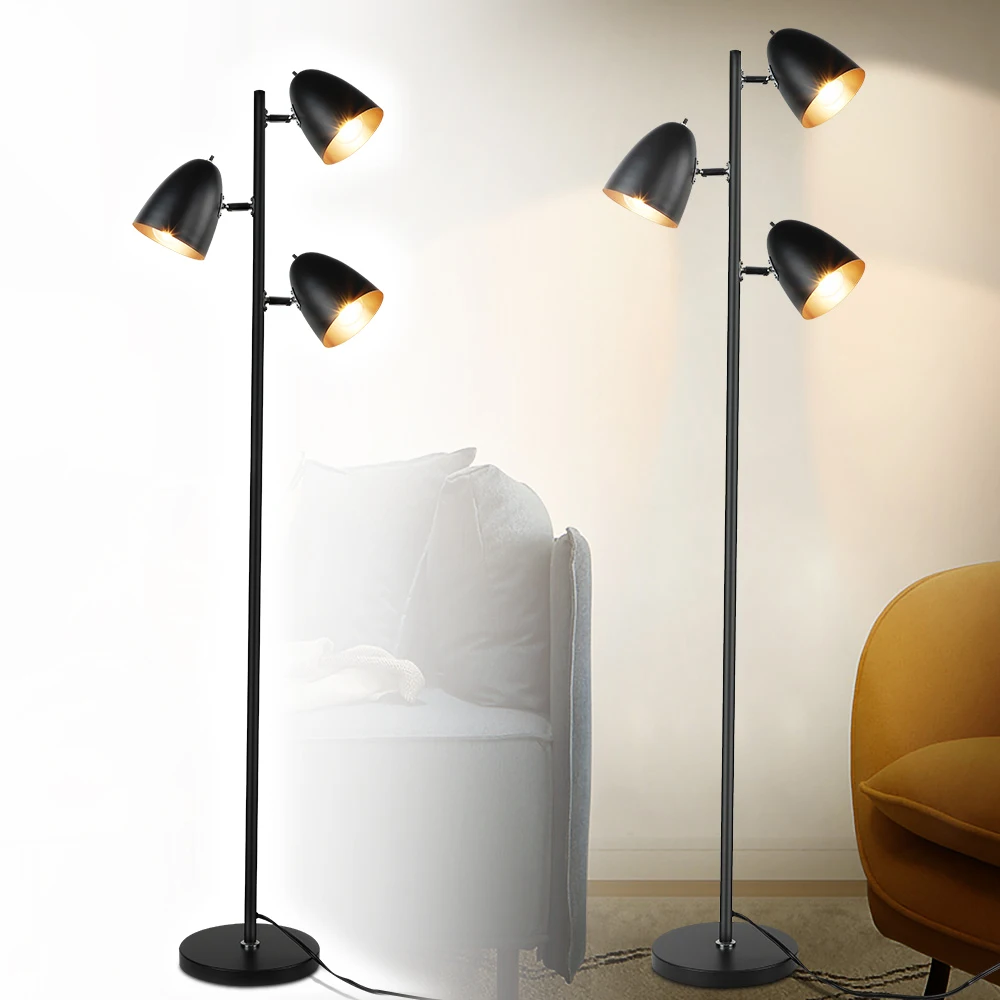 

Depuley Floor Lamp 3-Light Reading Light Adjustable Modern Metal Heads Brass Tall LED for Bedroom Office E26 Bulbs Include