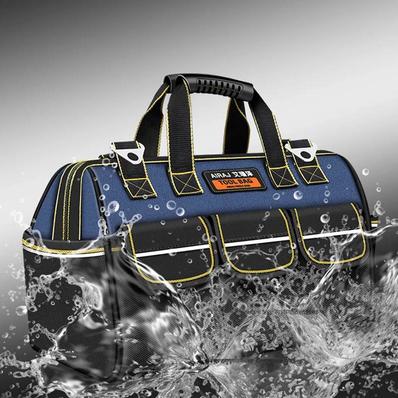 AIRAJ Waterproof Tool Bag Electrician Tool Bags with Plastic Bottom,Adjustable Shoulder Strap,Multifunction Tool Bag