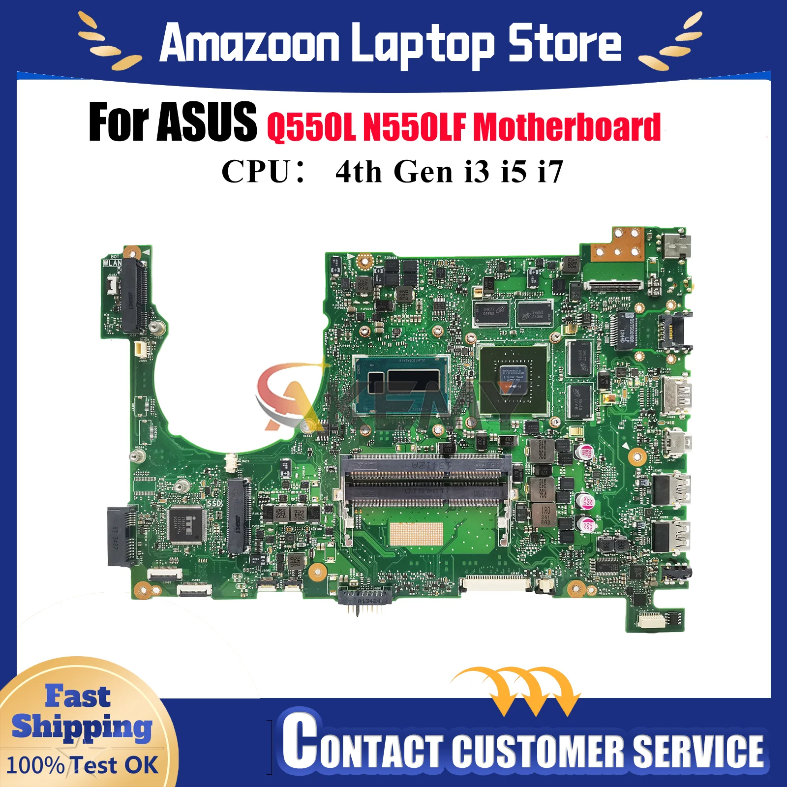 

N550LF Материнская плата для ноутбука ASUS ROG N550LF Q550L N550L Материнская плата для ноутбука с процессором i3 i5 i7 100% тестирование ОК быстрая доставка stk