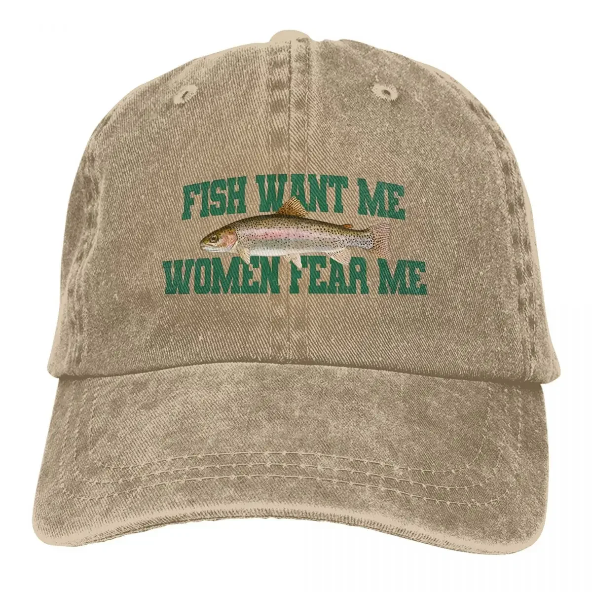 Gorra de béisbol retro con diseño de meme 'Fish Want Me Women Fear Me' para amantes de la pesca, gorras de algodón con protección solar, gorras de golf informales unisex
