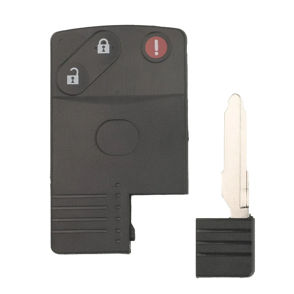 jingyuqin New Remote Smart Car Key Card Shell For Mazda 5 6 CX-7 CX-9 RX8 Miata MX5 Uncut Blade FOB Case Replacement