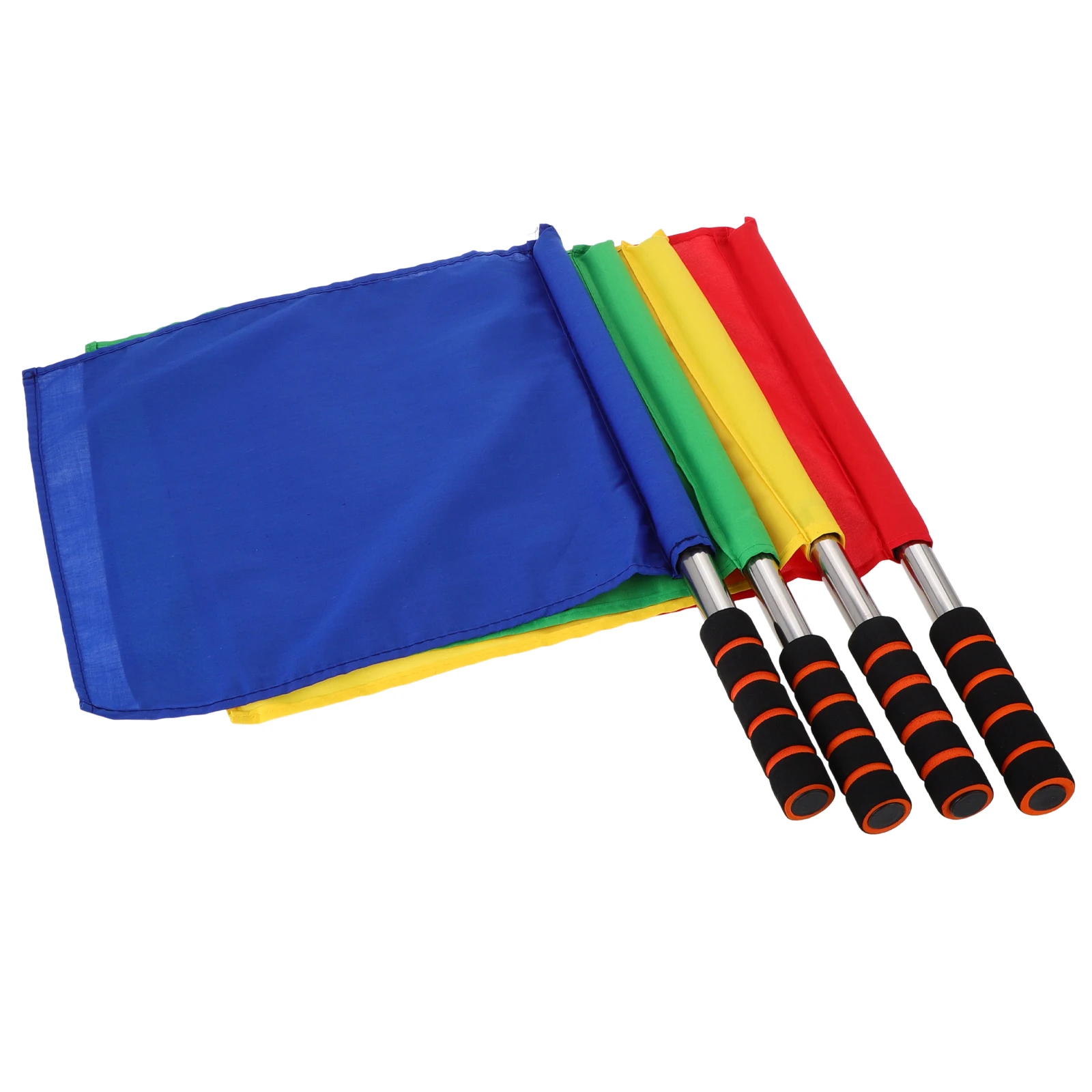 

4pcs Referee Signal Flags for Soccer Volleyball Basketball Games Bright Colors Easy Official Comm Flags