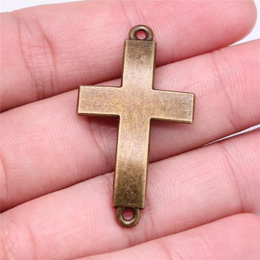 10pcs Charms Cross Antique Bronze Silver Color Pendants DIY Crafts Making Findings