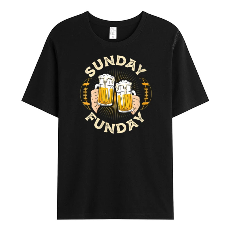 Sunday Funday Funny Football Gift Outdoor T-Shirt Gift Idea Cotton Fabric Christmas Tees Party Tees Short Sleeve Funny O Neck