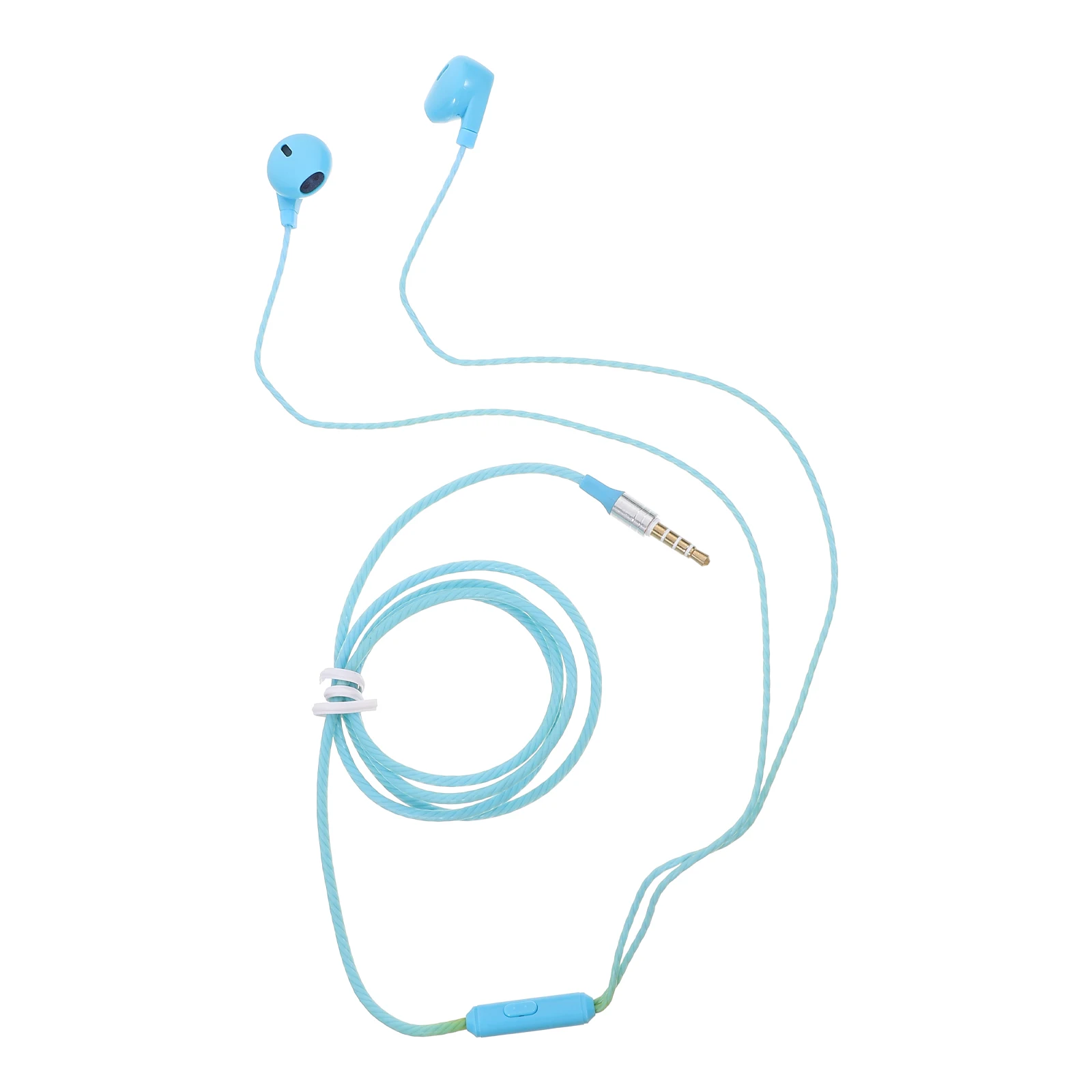 

Stereo In-Ear Earbuds Headphones With Mic Microphone Clear Sound 3.5Mm Jack Compatible Mp3 Universal Blue