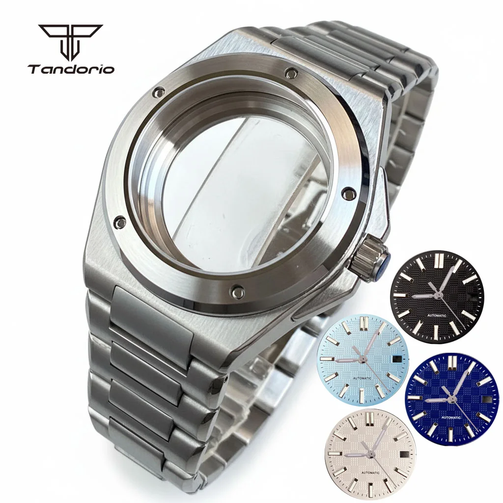 Fit NH35 Dive Stainless Steel 40mm Watch Case+Band+Dial+Hands Accessory Set Sapphire Glass for Engineer Style Men's Wristwatch