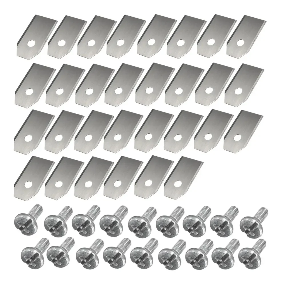 Juego de 30 Cuchillas de Repuesto para Cortacésped, Cuchillas de Acero Inoxidable para Máquina Cortacésped, Afiladas para Cortacésped Husqvarna Automower/Gardena