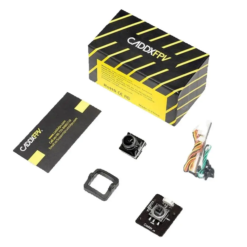 CADDX Cámara FPV Baby Ratel 2 Nano Starlight 1200TVL 165 °   NTSC/PAL de baja latencia FOV ancha para piezas de bricolaje de drones de carreras de estilo libre RC