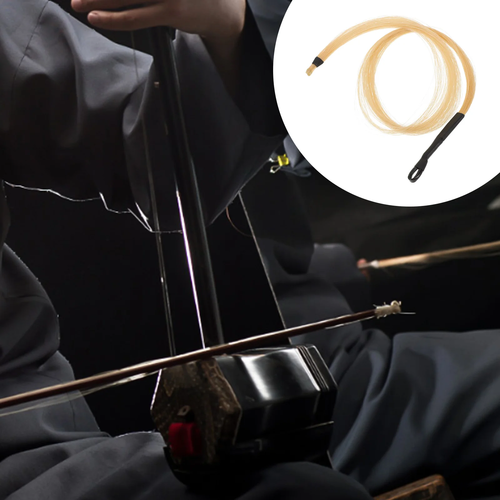 

Horse Tail Hair Erhu Bow Replacement Part Backup Durable Real Horsehair Suitable for All Erhu Types Pure Sound
