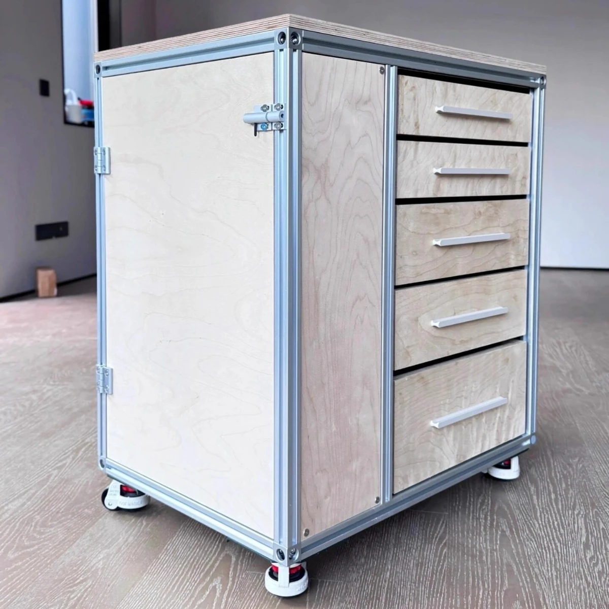 Aluminum profile dining side cabinet, drawer type locker, storage cabinet, movable trolley