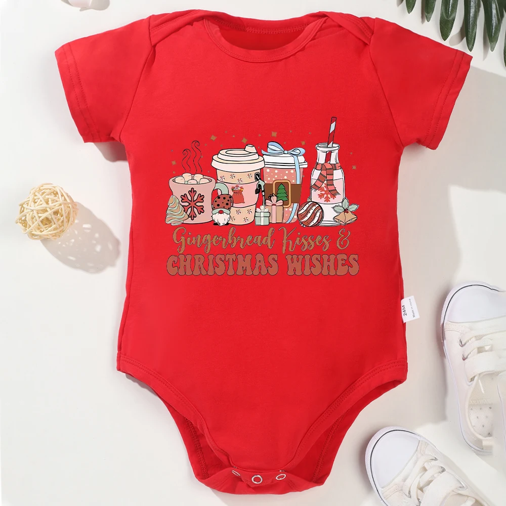 Christmas Aesthetic Clothes for Boy and Girl Cotton Romper Beautiful Feativel Vibe Newborn Baby Bodysuit Winter Home Xmas Onesie